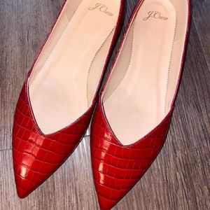 NEW JCREW D’Orsay crocodile flats